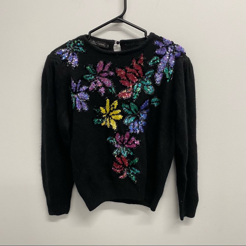 VINTAGE SILK TOP WITH RHINESTONES